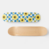 blau-weiß Gelb- und Sonnenblumen Skateboard (Horizontal)