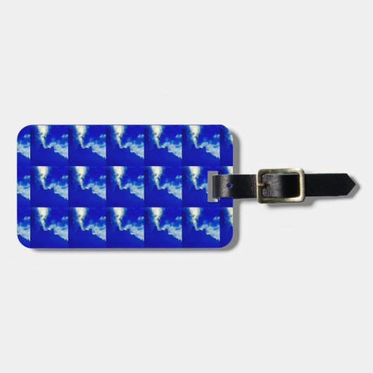 blau-weiß gepäckanhänger (Vorderseite horizontal)