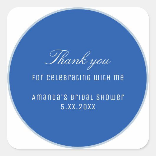 Blau-Weiß-Geschenk Quadratischer Aufkleber (Vorderseite)