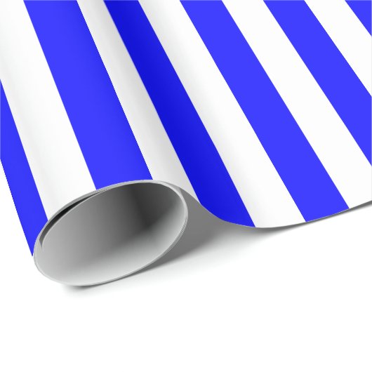Blau/Weiß gestreift Geschenkpapier (Rolleneckpunkt)