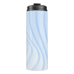 Blau-weiß gestreifte Textilien Thermosbecher