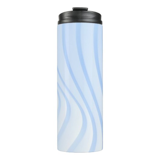 Blau-weiß gestreifte Textilien Thermosbecher (Vorderseite)