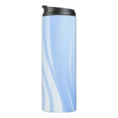 Blau-weiß gestreifte Textilien Thermosbecher (Nach rechts gedreht)