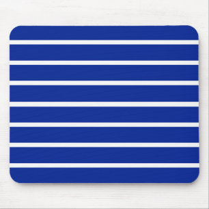 Blau-weiß gestreiftes Design Mousepad