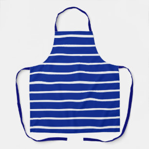 Blau-weiß gestreiftes Design Schürze