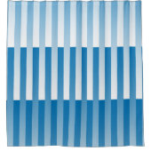 Blau Weiß Gestreiftes Muster Duschvorhang (Vorderseite)