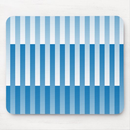 Blau-weiß gestreiftes Muster Mousepad (Vorne)