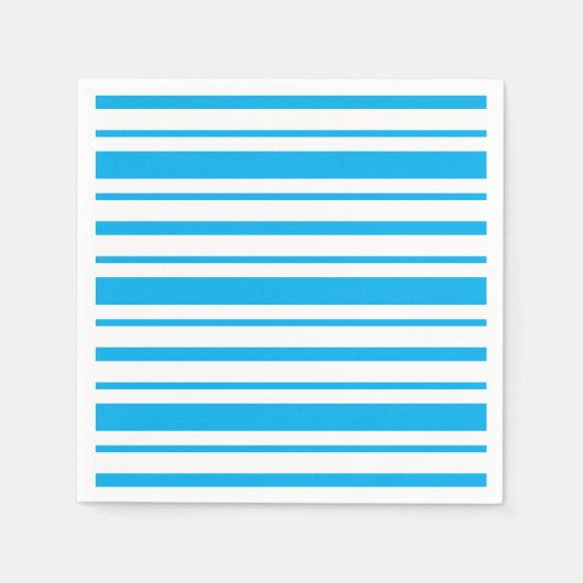 Blau-weiß gestreiftes Muster Serviette (Vorderseite)