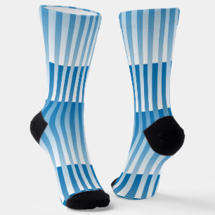 Blau-weiß gestreiftes Muster Socken