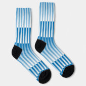 Blau-weiß gestreiftes Muster Socken (Rechts)