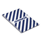 Blau-weiß gestreiftes Notebook Notizblock (Rechte Seite)