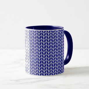 BLAU & WEISS GESTRICKT Navy Kombi Tasse