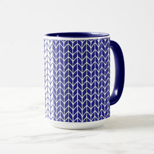 BLAU & WEISS GESTRICKT Navy Kombi Tasse