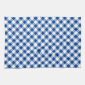 Blau-Weiß Gingham - Hintergrundfarbe wählen Geschirrtuch (Horizontal)
