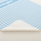 Blau-Weiß-Gingham mit Namen Sherpadecke (3/4)