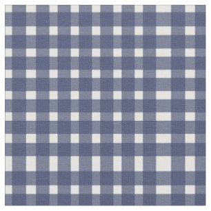 Blau-Weiß-Gingham-Muster Stoff