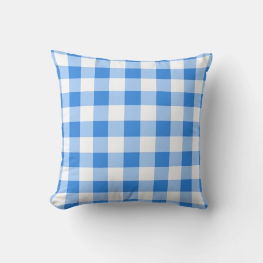 Blau-Weiß-Gingham-Party Kissen (Vorderseite)