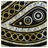 Blau-Weiß-Glitzer Vintag Paisley-Muster Stoff (Nahaufnahme)
