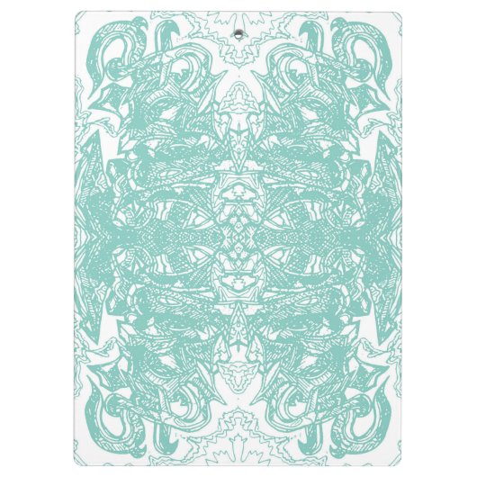 Blau-Weiß-Graffiti-Stück Klemmbrett (Rückseite)