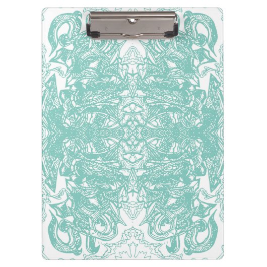 Blau-Weiß-Graffiti-Stück Klemmbrett (Vorderseite)