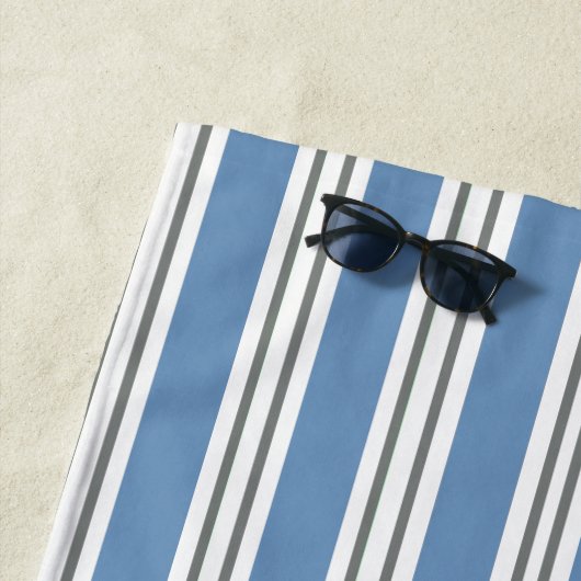 Blau weiß grau Strand Badezimmer Küste Strandtuch (Beispiel)