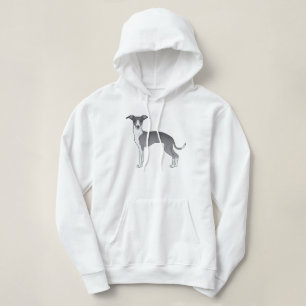 Blau-Weiß-Greyhound-Cartoon Hoodie