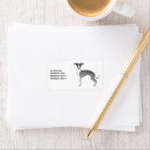 Blau-Weiß-Greyhound mit benutzerdefiniertem Text Adressaufkleber (Insitu)