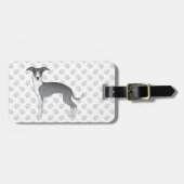 Blau-Weiß-Greyhound mit benutzerdefiniertem Text Gepäckanhänger (Vorderseite horizontal)