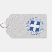 Blau-Weiß-Griechenland-Hochzeitsfeier Foto Geschenkanhänger (Rückseite Horizontal)