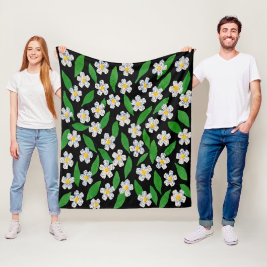 Blau Weiß Grün Floral Fleecedecke (Beispiel)