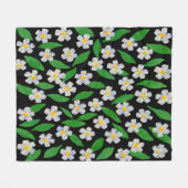 Blau Weiß Grün Floral Fleecedecke (Vorderseite (Horizontal))