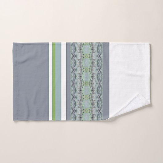 Blau Weiß Grün und Grau Badhandtuch Set (Handtuch)
