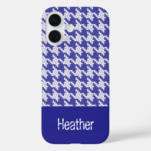Blau-Weiß-Hahnentrittmuster-Muster Case-Mate iPhone Hülle (Rückseite)