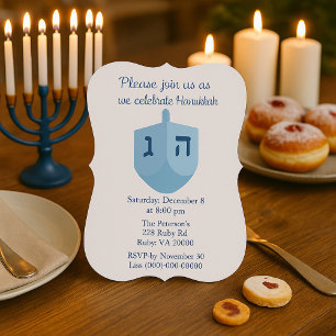 Blau-Weiß-Hanukkah-Party Einladung