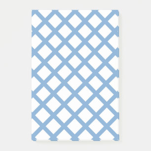 Blau Weiß Harlekin Diamant Streifen Muster Post-it Klebezettel