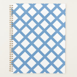 Blau Weiß Harlekin-Diamant-Streifenmuster Planer