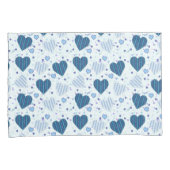 Blau-Weiß-Herz Kissenbezug (Vorderseite-Rechts)