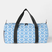 Blau-Weiß-Herzen-Muster Duffle Bag (Rückseite)