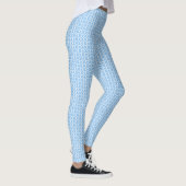 Blau-Weiß-Herzen-Muster Leggings (Rechts)
