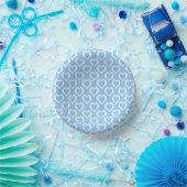 Blau-Weiß-Herzen-Muster Pappteller (Party)