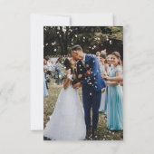 Blau-Weiß Hochzeit Dankeschön Karte (Rückseite)