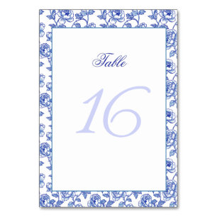 Blau-Weiß-Hochzeit-Tischnummer Tischnummer