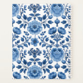 Blau-Weiß-Hütte Damask Floral Planer (Rückseite)