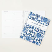 Blau-Weiß-Hütte Damask Floral Planer (Anzeige)