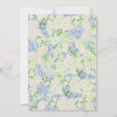 Blau-Weiß-Hydrangea-Brautparty Einladung (Rückseite)