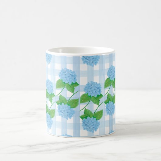 Blau-Weiß-Hydrangea-Tasse Kaffeetasse (Mittel)