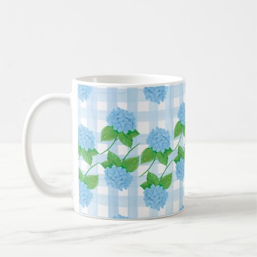 Blau-Weiß-Hydrangea-Tasse Kaffeetasse (Links)