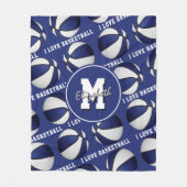 Blau weiß I Liebe Basketballmannschaft Farben Flee Fleecedecke (Vorderseite)