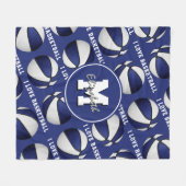 Blau weiß I Liebe Basketballmannschaft Farben Flee Fleecedecke (Vorderseite (Horizontal))