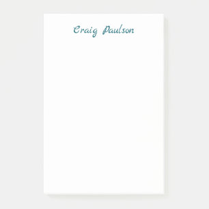 Blau Weiß Ihr Name Einzigartig Minimalistisch Post-it Klebezettel